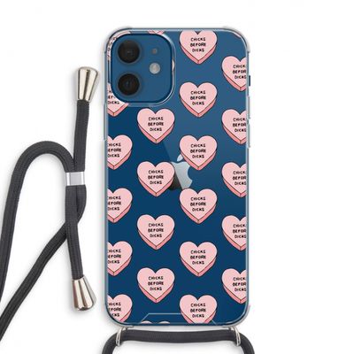Chicks before dicks: iPhone 12 Transparant Hoesje met koord