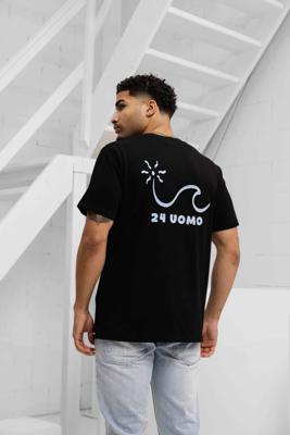 24 Uomo Wave T-Shirt Heren Zwart - Maat S - Kleur: Zwart | Soccerfanshop