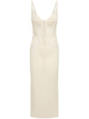 Dion Lee robe Coral en crochet - Blanc