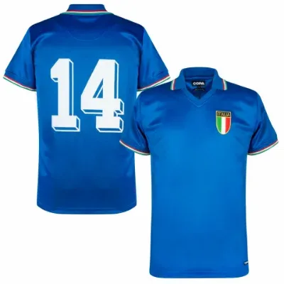 Italie retro voetbalshirt WK 1982 + Nummer 14