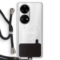 Forever heart pastel: Huawei P50 Pro Transparant Hoesje met koord