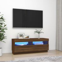 Tv-meubel met LED-verlichting 100x35x40 cm bruineikenkleurig