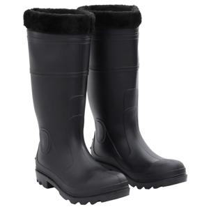 VidaXL Regenlaarzen met verwijderbare sokken maat 41 pvc zwart