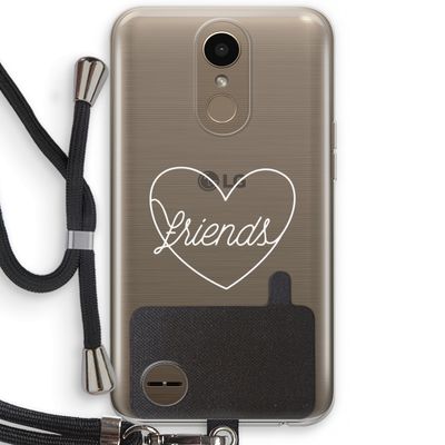 Friends heart pastel: LG K10 (2017) Transparant Hoesje met koord