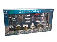 Kerstdorp poly met verl 25- delig excl. batterijen - Hit