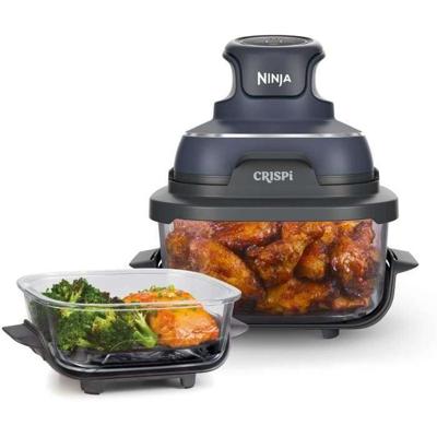 NINJA Draagbare olievrije frituurpan - CRISPI - 1,4L en 3,8L bakjes - 4 voorgeprogrammeerde programma's - 1700W - Blauw