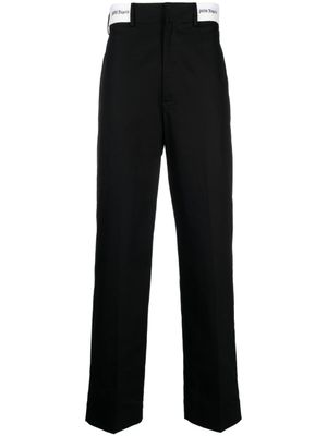Palm Angels pantalon chino à taille à logo - Noir