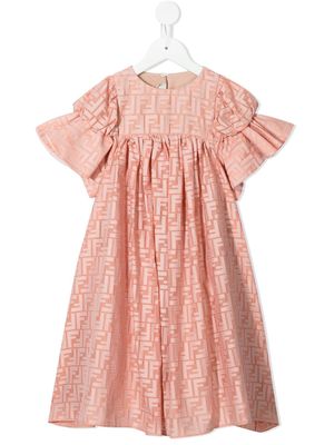 Fendi Kids robe à motif monogrammé - Rose