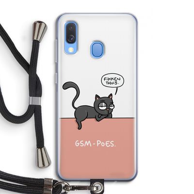 GSM poes: Samsung Galaxy A40 Transparant Hoesje met koord
