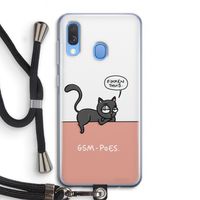 GSM poes: Samsung Galaxy A40 Transparant Hoesje met koord