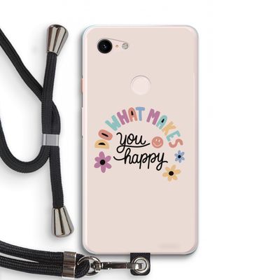 Happy days: Pixel 3 XL Transparant Hoesje met koord