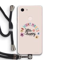 Happy days: Pixel 3 XL Transparant Hoesje met koord
