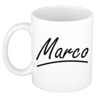 Marco voornaam kado beker / mok sierlijke letters - gepersonaliseerde mok met naam - Naam mokken