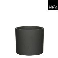 Era pot rond donkergrijs mat h17,5xd19,5 cm Mica Decorations - Mica decorations