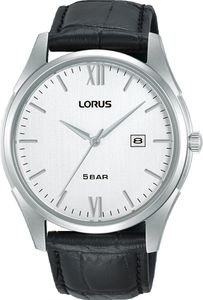 Lorus RH991PX9 Horloge staal-leder zilverkleurig-zwart 42 mm