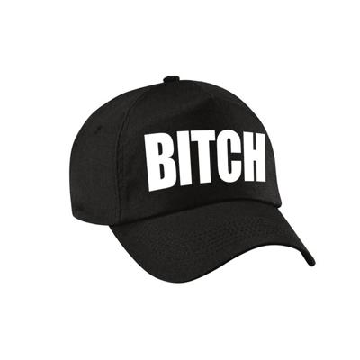 Bitch tekst petje - baseball cap - zwart - voor dames en heren - foute party Bitch tekst petje - baseball cap - zwart - voor dames en heren - foute party
