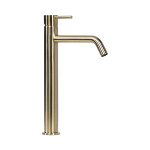 Wastafelkraan Blue Label Brondby | Opbouw | Draaibare uitloop | Mengkraan | Hoog model | 1-hendel | Rond | Geborsteld goud PVD