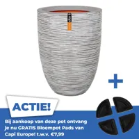 Vaas elegant laag Rib NL Ø46 H58 ivoor