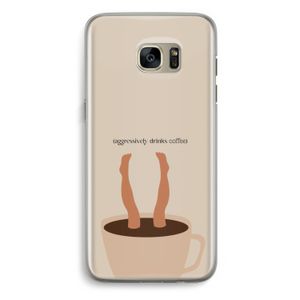 Aggressively drinks coffee: Samsung Galaxy S7 Edge Transparant Hoesje