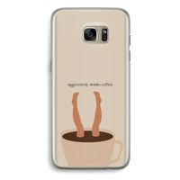 Aggressively drinks coffee: Samsung Galaxy S7 Edge Transparant Hoesje