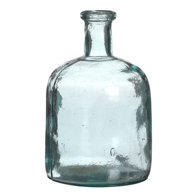 Bloemenvaas Camille - helder transparant - gerecycled glas - D15 x H25 cm - Fles vazen Bloemenvaas Camille - helder transparant - gerecycled glas - D15 x H25 cm - Fles vazen