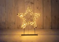 STER 3D OP VOET METAAL 800LED FLASH IP44 TRAFO MET TIMER EN DIMMER 36X3CM CLASSIC WARM