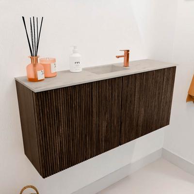 Toiletmeubel Mondiaz Joya Dlux | 90 cm | Meubelkleur Walnut | Faye wastafel Opalo Wasbak Midden | 1 kraangat
