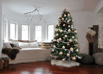 Opgemaakte Kunstkerstboom kerstboom versierd Zilver kleuren kant en klaar (bouwpakket) - Warentuin mix