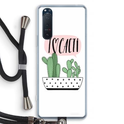I love cacti: Sony Xperia 5 II Transparant Hoesje met koord