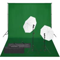 Fotostudioset met verlichtingsset en achtergrond