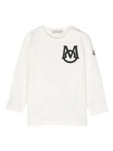 Moncler Enfant sweat en coton à patch logo - Blanc