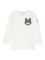 Moncler Enfant sweat en coton à patch logo - Blanc - thumbnail