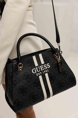 Guess Noelle II Luxury Satchel Tas Dames Zwart - Maat One Size - Kleur: Wit | Soccerfanshop