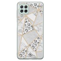 Samsung Galaxy A22 4G siliconen hoesje - Stone & leopard print