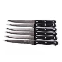 Benson Vleesmessen set - 6x stuks - zwart - RVS- 22 cm - steakmessen