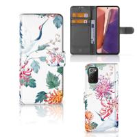 Samsung Galaxy Note 20 | Telefoonhoesje | Met pasjeshouder | Bird Flowers