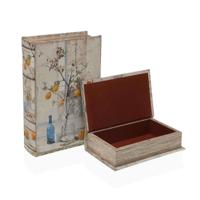 Decoratieve Doos Versa Canvas Hout MDF Boomstructuur