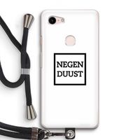 Negenduust vierkant: Pixel 3 Transparant Hoesje met koord