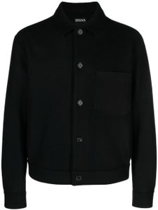 Zegna surchemise en laine mélangée - Noir