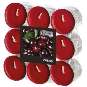 Geur theelichtjes/waxinelichtjes - 18x - Cherry aroma - 4,5 branduren