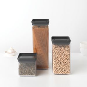 Brabantia Tasty+ pot Vierkant Kunststof Zwart, Transparant