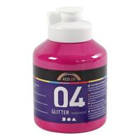 Creativ Company Acrylverf glitter voor kinderen - roze, 500ml