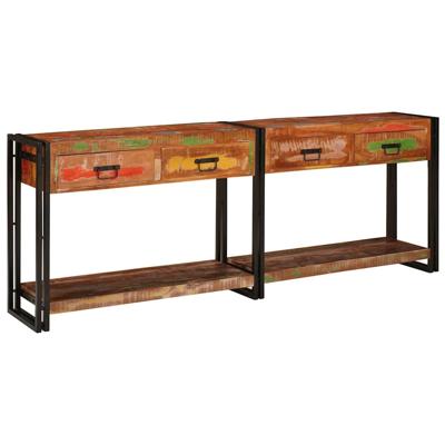 Wandtafels met lade 2 pcs Multikleur Massief gerecycled hout