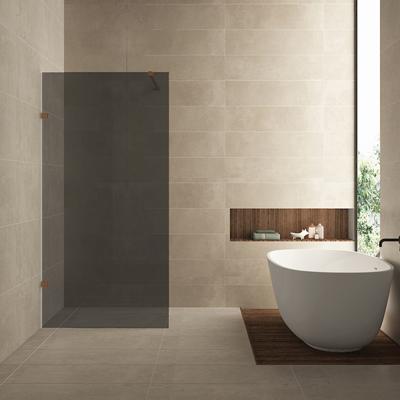 Inloopdouche Wiesbaden Less 100x200 cm 8 mm Nano Rookglas Geborsteld Brons Koper
