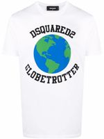 DSQUARED2 t-shirt Globetrotter à logo imprimé - Blanc - thumbnail