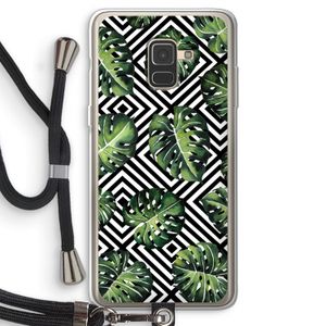 Geometrische jungle: Samsung Galaxy A8 (2018) Transparant Hoesje met koord