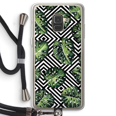 Geometrische jungle: Samsung Galaxy A8 (2018) Transparant Hoesje met koord