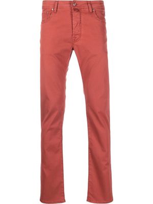 Jacob Cohën jean droit à détail de foulard - Rouge
