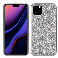 Glitter poeder schokbestendig TPU beschermende case voor iPhone 11 Pro (zilver)