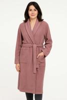 Dames badjas katoen - Mauve - 100% katoenen roze sauna badjas